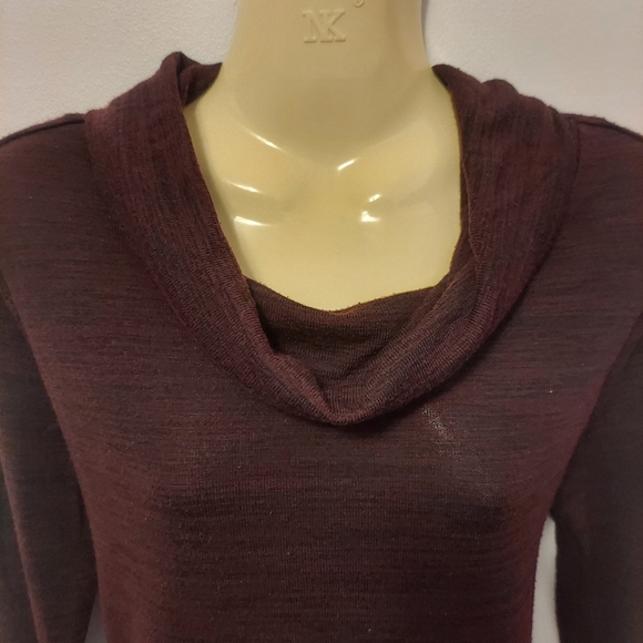 NWOT RD Style Cowl Neck Long Sleeve Oversized Sweater Burgundy sz Small - Picture 3 of 12